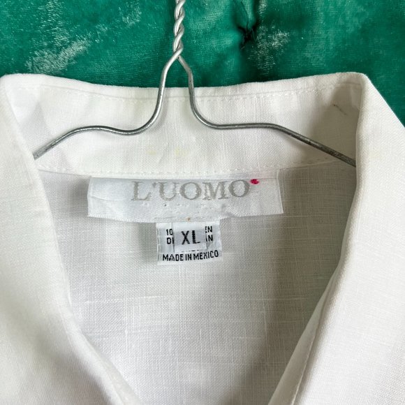gorgeous, pristine 100% linen guayabera shirt from Mérida, Mexico - sz XL - Picture 5 of 12